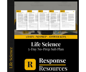 Life Science Emergency Sub Plans - 5 Days No Prep Worksheets