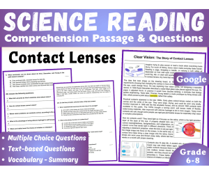 Life Science Reading Comprehension Passage: Clear Vision (Docs)