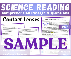 Life Science Reading Comprehension Passage: Clear Vision. SAMPLE