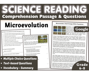 Life Science Reading Comprehension Passage: Microevolution (Docs)