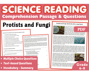 Life Science Reading Comprehension Passage: Protists and Fungi (PDF)