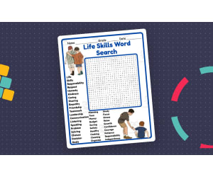 Life Skills Word Search 2rd 3th 4th 5th Grade worksheet activity