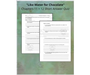 "Like Water for Chocolate" Chapters 11 + 12 Short Answer Quiz