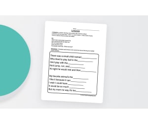 Limerick Fill in the Blank Worksheet
