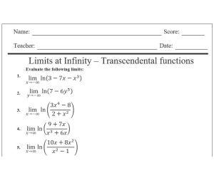 Limits at infinity - transcendental functions - Worksheet