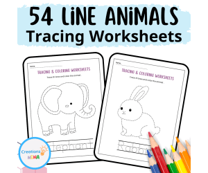 Line Tracing Animals Worksheets
