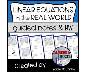 Linear Equation Word Problems Guided Notes + Homework Set