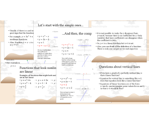 Linear vs Nonlinear Functions PowerPoint for Math Course 8.F.A.3