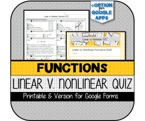 Linear vs. Nonlinear Functions QUIZ