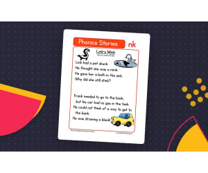 Link's Mink NK Phonics Stories Reading Comprehension Worksheet