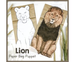 Lion Paper Bag Puppet