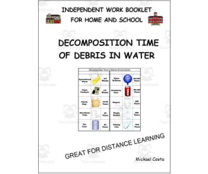 Literacy worksheets: Decomposition time of items in the ocean