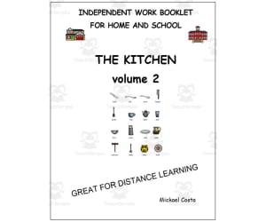 Literacy worksheets: Kitchen, volume 2