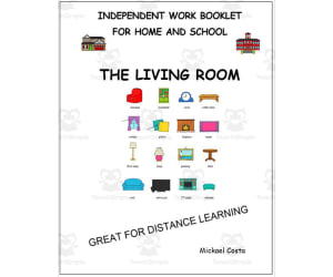 Literacy worksheets: Livingroom