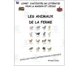 Livret d’activités de littératie et vocabulaire: Les animaux de la ferme