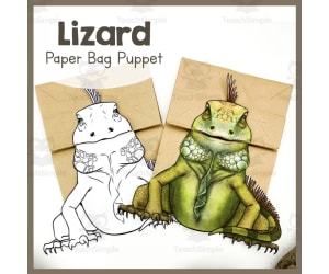 Lizard Paper Bag Puppet