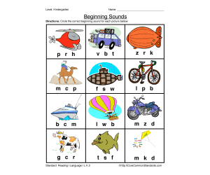 L.K.2 Common Core Worksheet