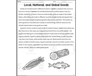 Local, National & Global Goods Reading Packet