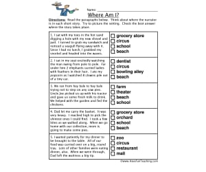Locations Inferences Worksheet