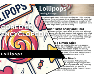 Lollipops Reading Comprehension Passage - Cored Ed Encyclopedia