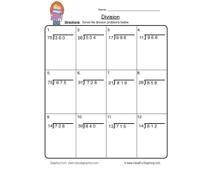 Long Division Worksheet