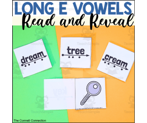 Long E Vowel Sounds Read and Reveal Blending Cards