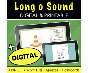Long o Sound - Digital Quiz, Digital Flash Cards, Word Lists and Quizzes