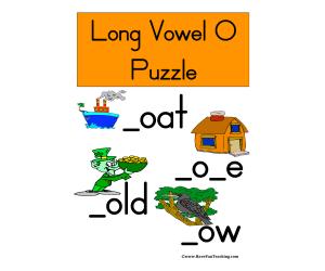 Long Vowel O Puzzle