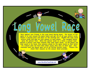 Long Vowel Race Long Vowels Activity
