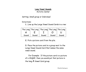 Long Vowel Sounds Activity