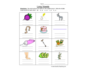 Long Vowels Writing Worksheet