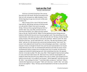 Lost on the Trail Reading Comprehension Worksheet