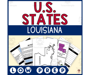 Louisiana State Unit Study (Capital, Bird, Flower, Flag, Animal)
