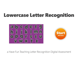 Lowercase Letter Recognition Digital Assessment