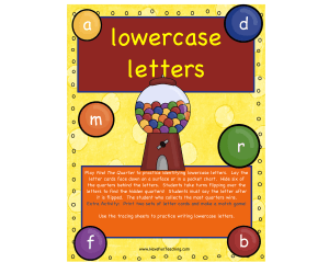 Lowercase Letters Activity