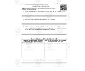 Macbeth Act 3, Scenes 3-6 | Double Entry Journals
