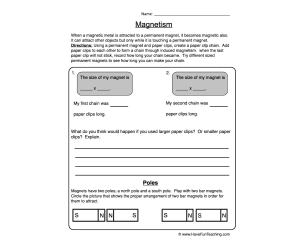 Magnetism Experiment Worksheet