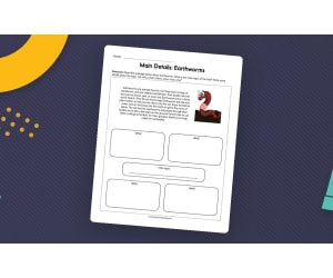 Main Details Earthworms Worksheet