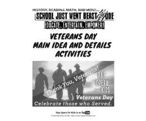Main Idea and Details Activities: Veteran's Day | Nonfiction Passage with Questions
