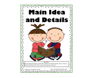 Main Idea and Details Activity