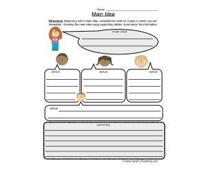 Main Idea Spider Graphic Organizer