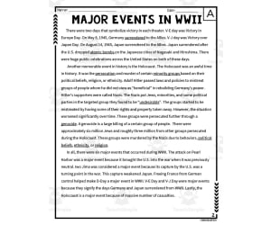 Major Events in WWII Reading Packet