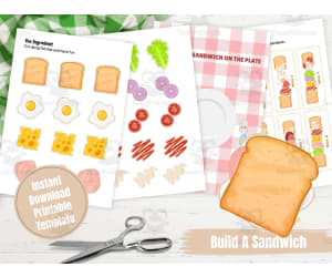 Make a sandwich paper activity for kids, Toddler fun games and puzzle