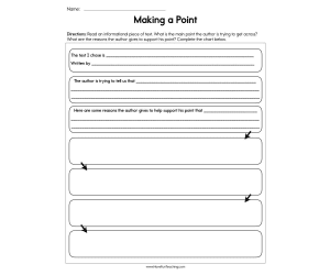 Making a Point with Support Worksheet