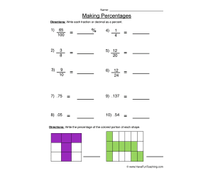 Making Percentages Worksheet