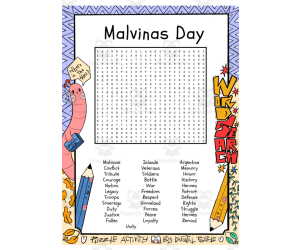 Malvinas Day word search puzzle worksheet activity