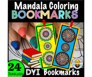 Mandala DIY Bookmarks | 24 DIY printable templates for students to color