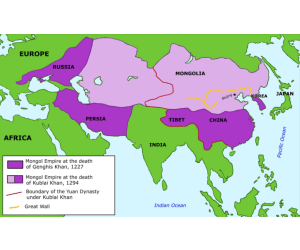 Mongol Empire Map – Clip Art Set with Silk Road