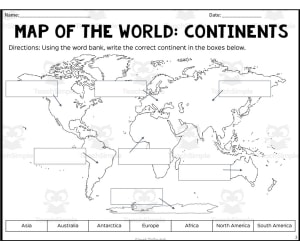 Map of the World Labeling Packet