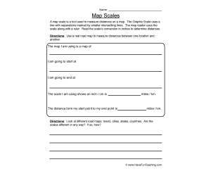 Map Scales Worksheet